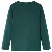 Maglietta da Bambino Maniche Lunghe Verde Scuro 104