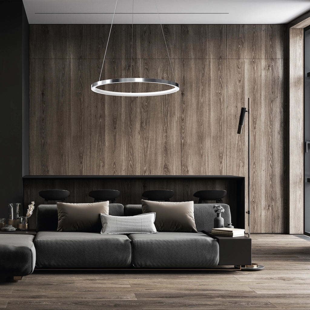 Lampada a sospensione LED HOOP Ø50 cromo 27W 4000K