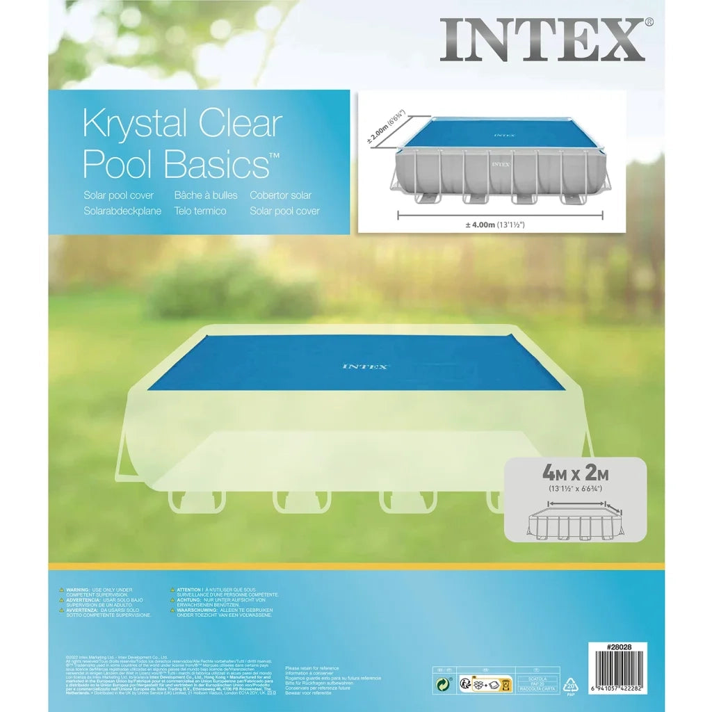 INTEX Copertura Solare per Piscina Blu 378x186 cm in Polietilene 93304