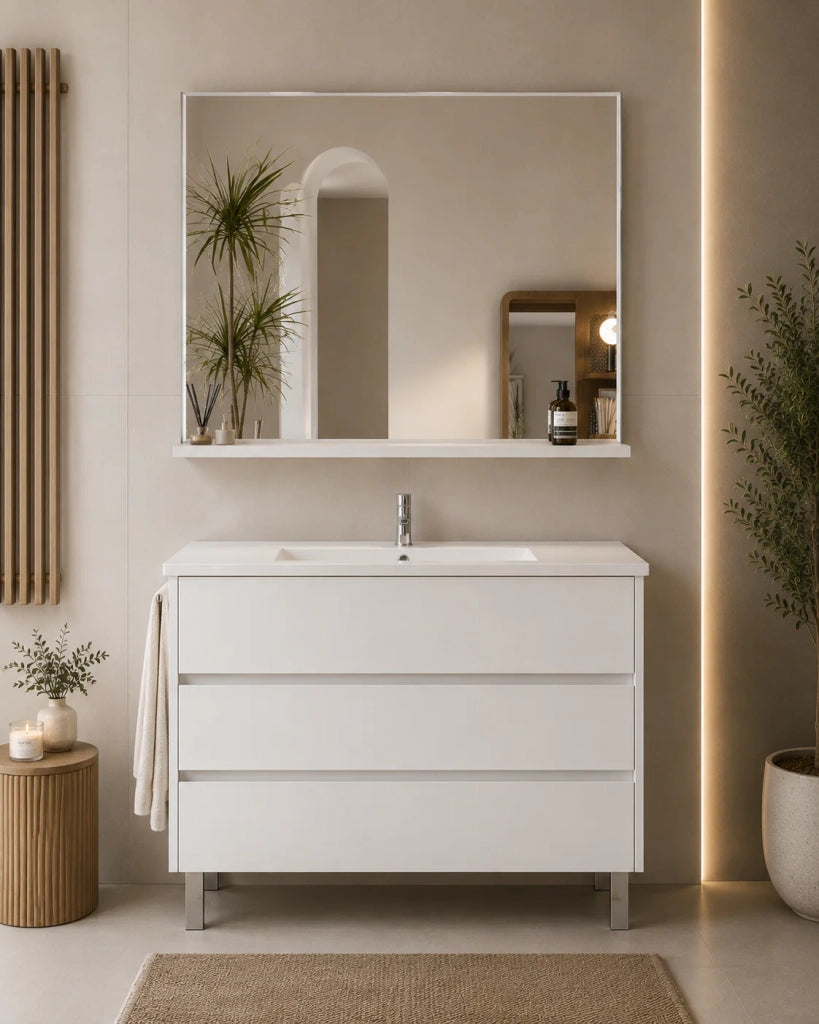 Mobile bagno con lavabo ORIGENBATH IMPERIA senza specchio 100x45 cm bianco nordico