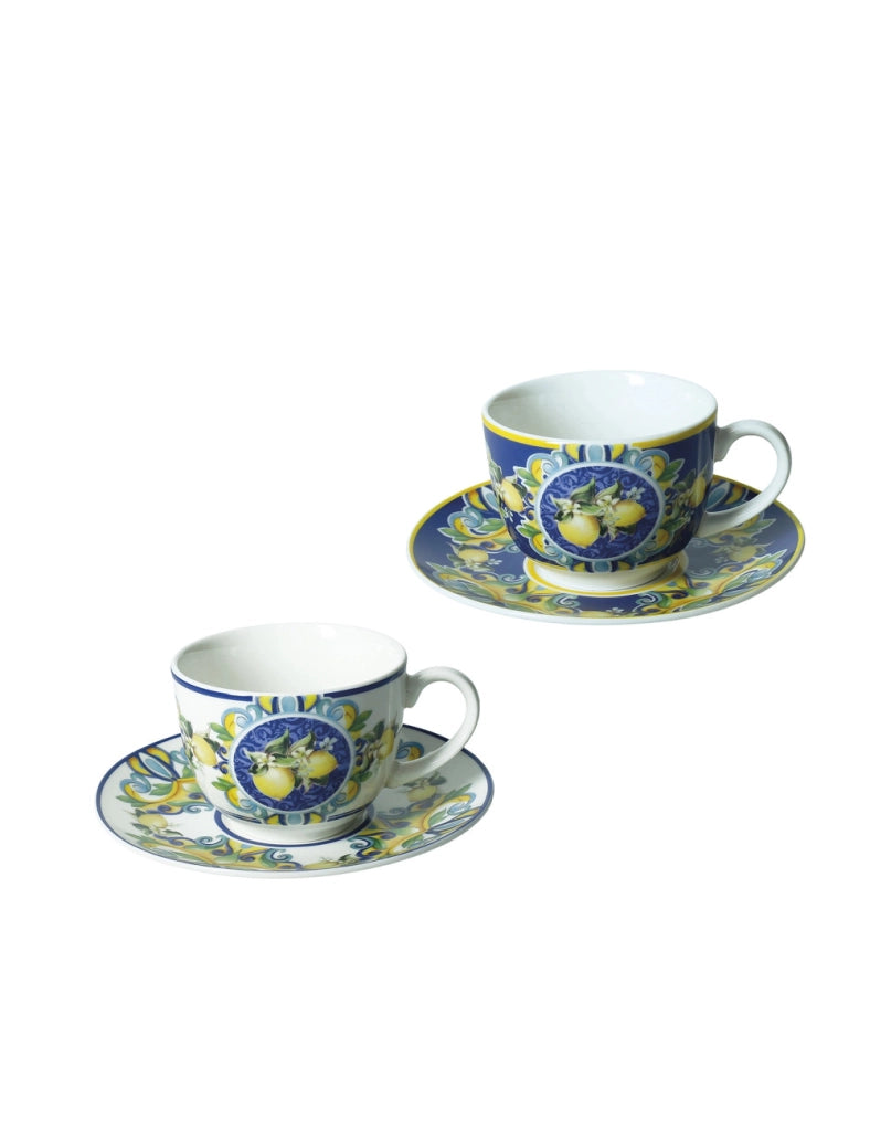 Tazze da caffe' citrus blu, set 2 pezzi