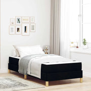 Letto a molle con materasso Nero 100 x 200 cm Tessuto