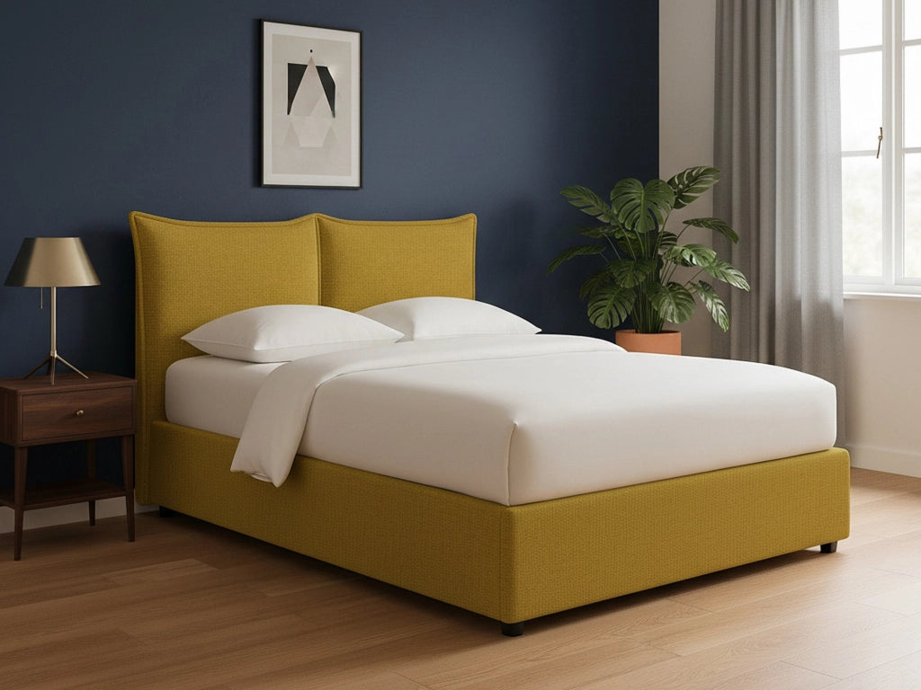 Newquay, Letto Singolo Sfoderabile Made in Italy, Giallo Ocra