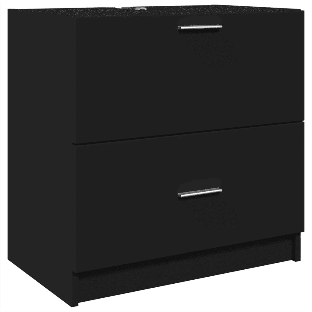 Mobile Lavabo Nero 59x37x59 cm in Truciolare 848109