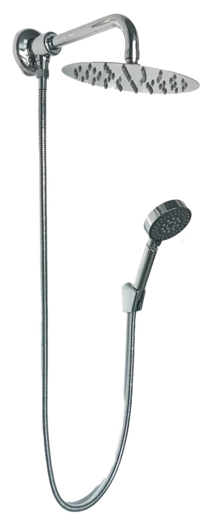 Kit doccia deviatore con doccetta, soffione 20 cm e braccio 30 cm