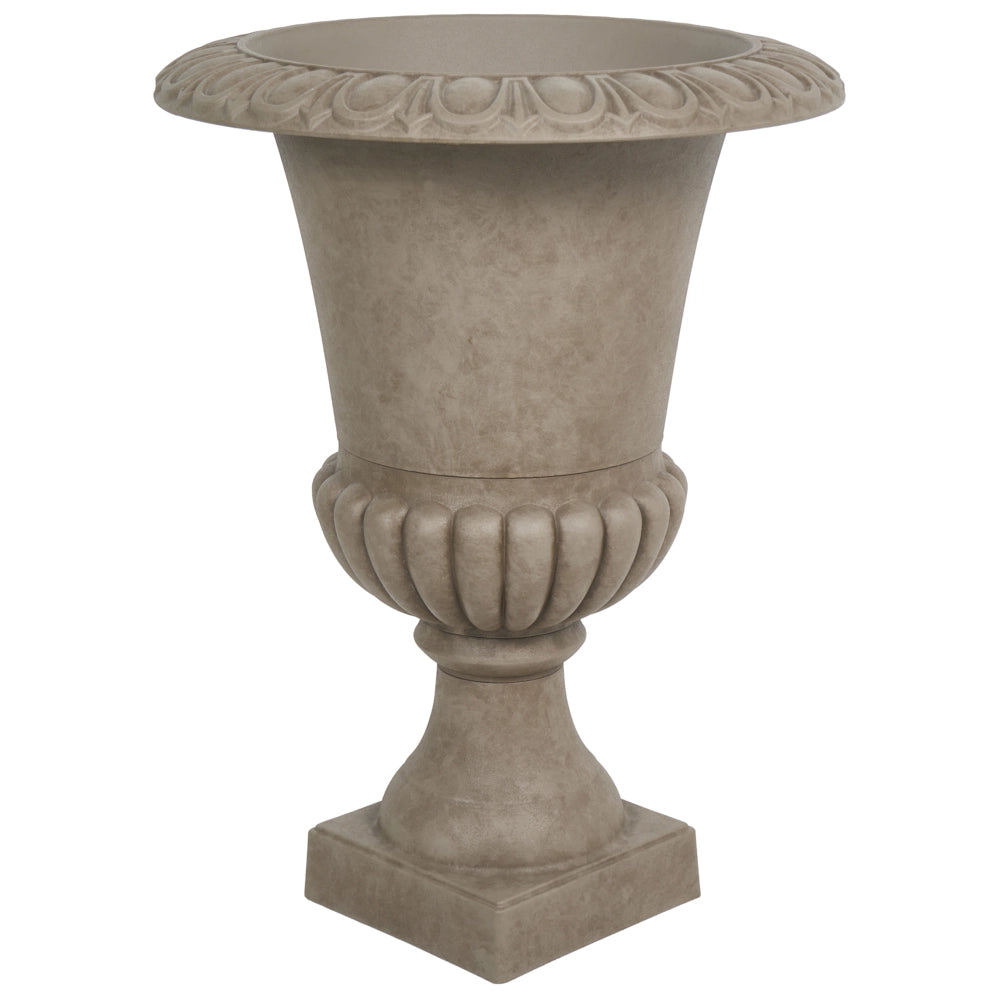 Fioriera alta in miscela di pietra, vaso da giardino per interni ed esterni, 47x60 cm, color tortora giardino terrazzo
