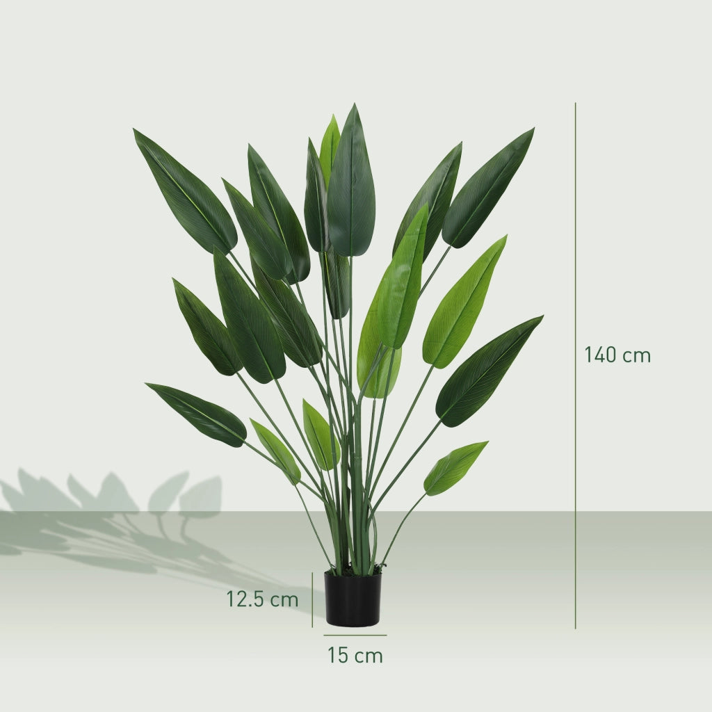 Pianta Artificiale Strelitzia da Interno ¨C zephmum ¨C Verde 140 cm con Vaso