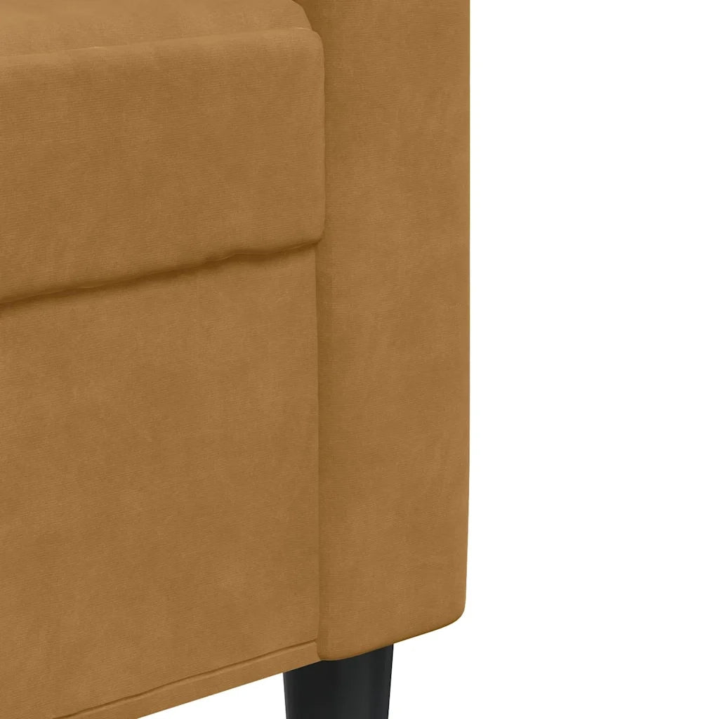 Set di Divani 3 pz con Cuscini e Rinforzi Marrone in Velluto 3278378