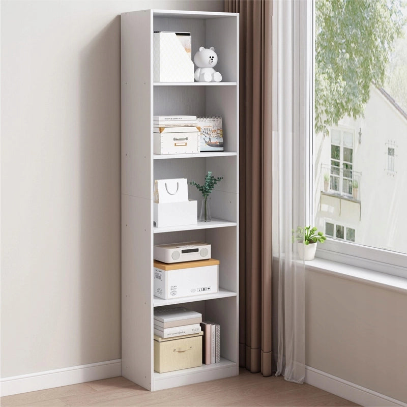 Libreria alta bianca con ripiani, moderna, stile loft, 182 cm