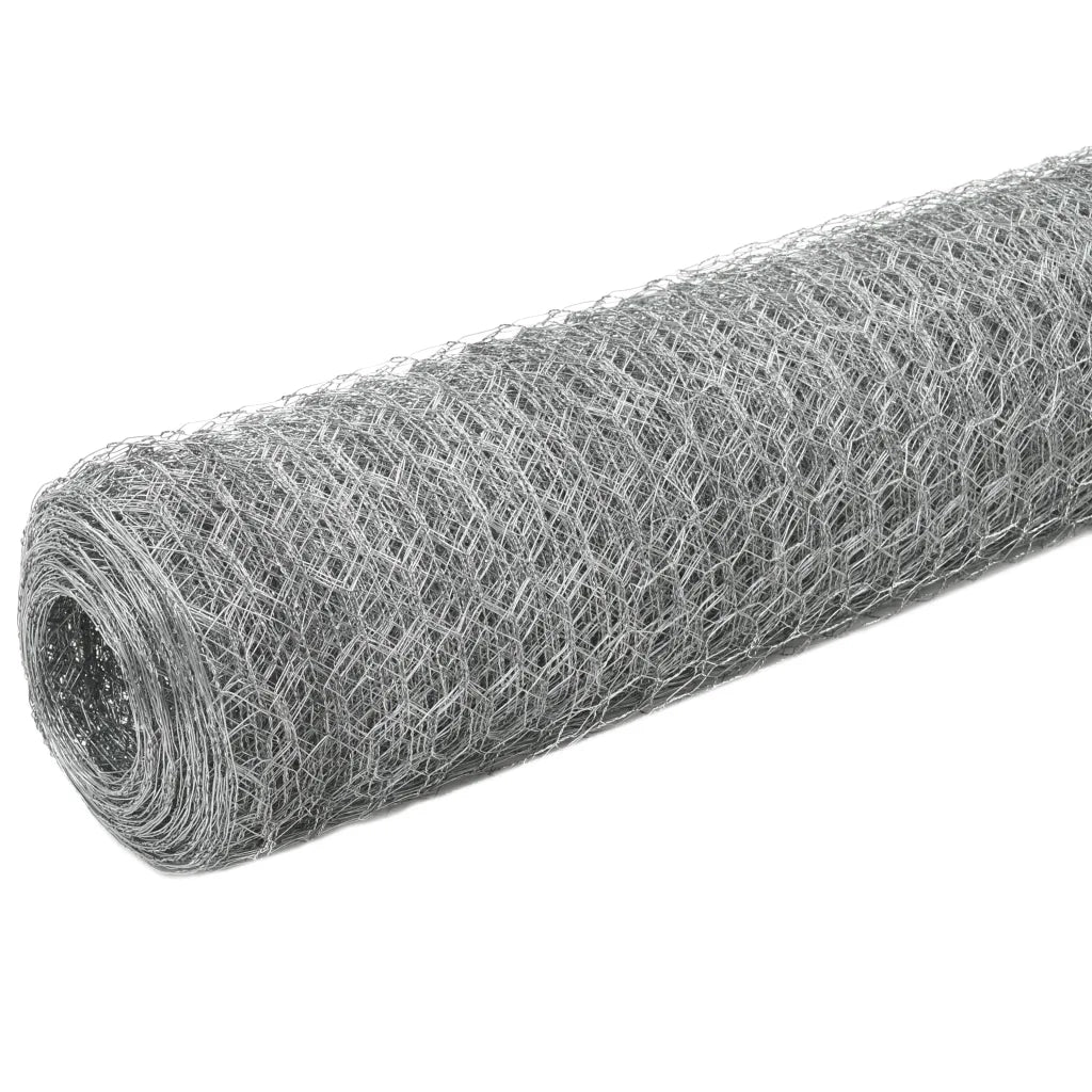 Recinzione da Giardino | Recinzione in Rete per Pollaio Acciaio Zincato 25x1,2 m Argento