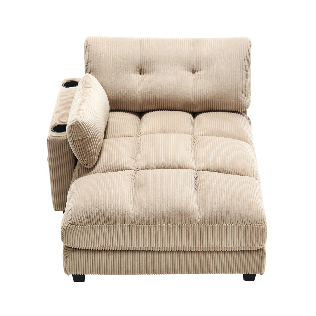 Poltrona con Braccioli e Schienale Reclinabile ¨C MINIMAL ¨C Khaki, Tessuto