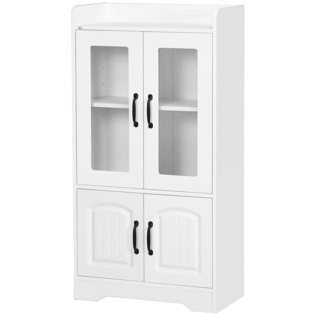 Libreria con ante in vetro scaffale regolabile ¨C Minimal ¨C Bianco 60x30x116cm