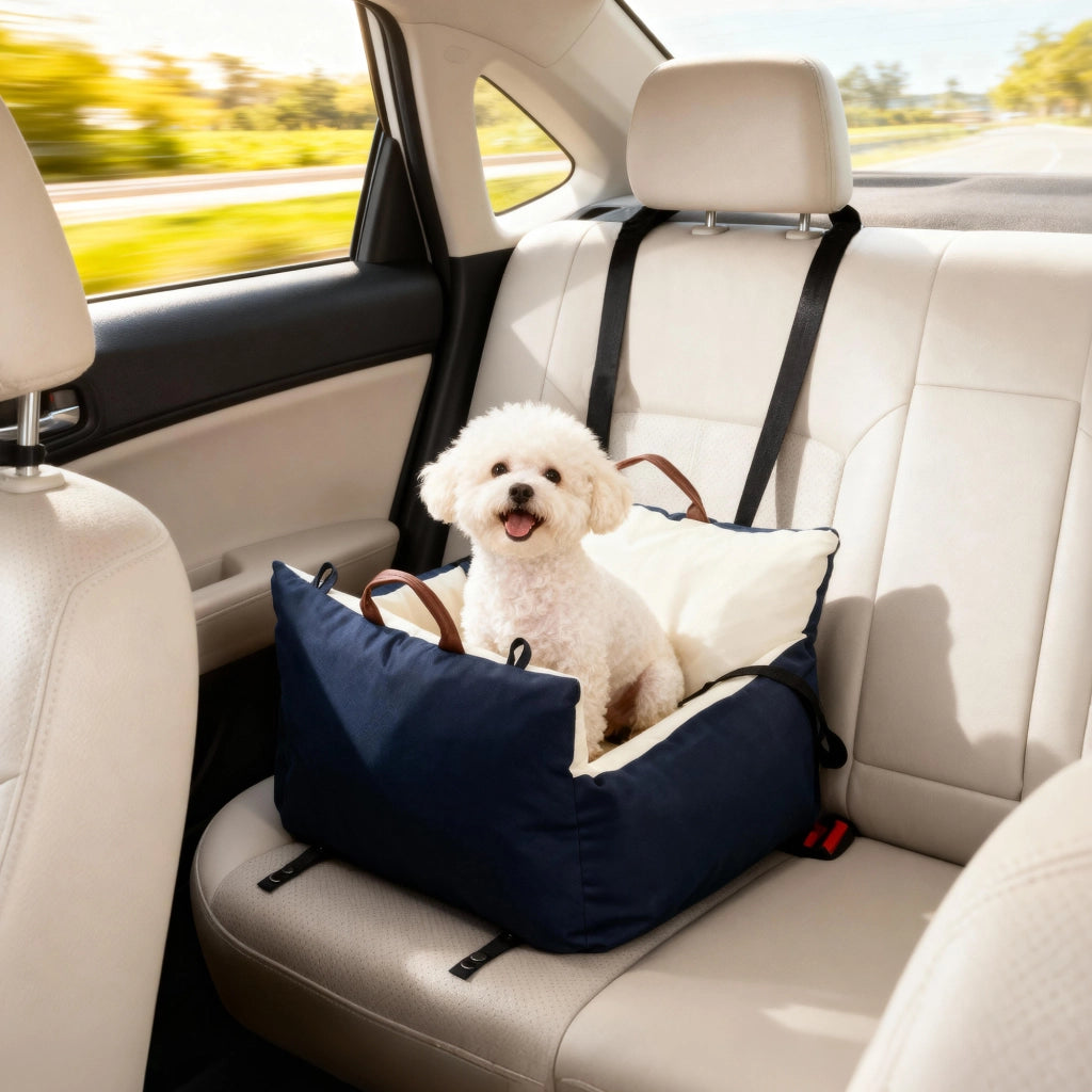 Seggiolino Auto per Cani ¨C Xylo ¨C Blu con Guinzaglio Sicurezza