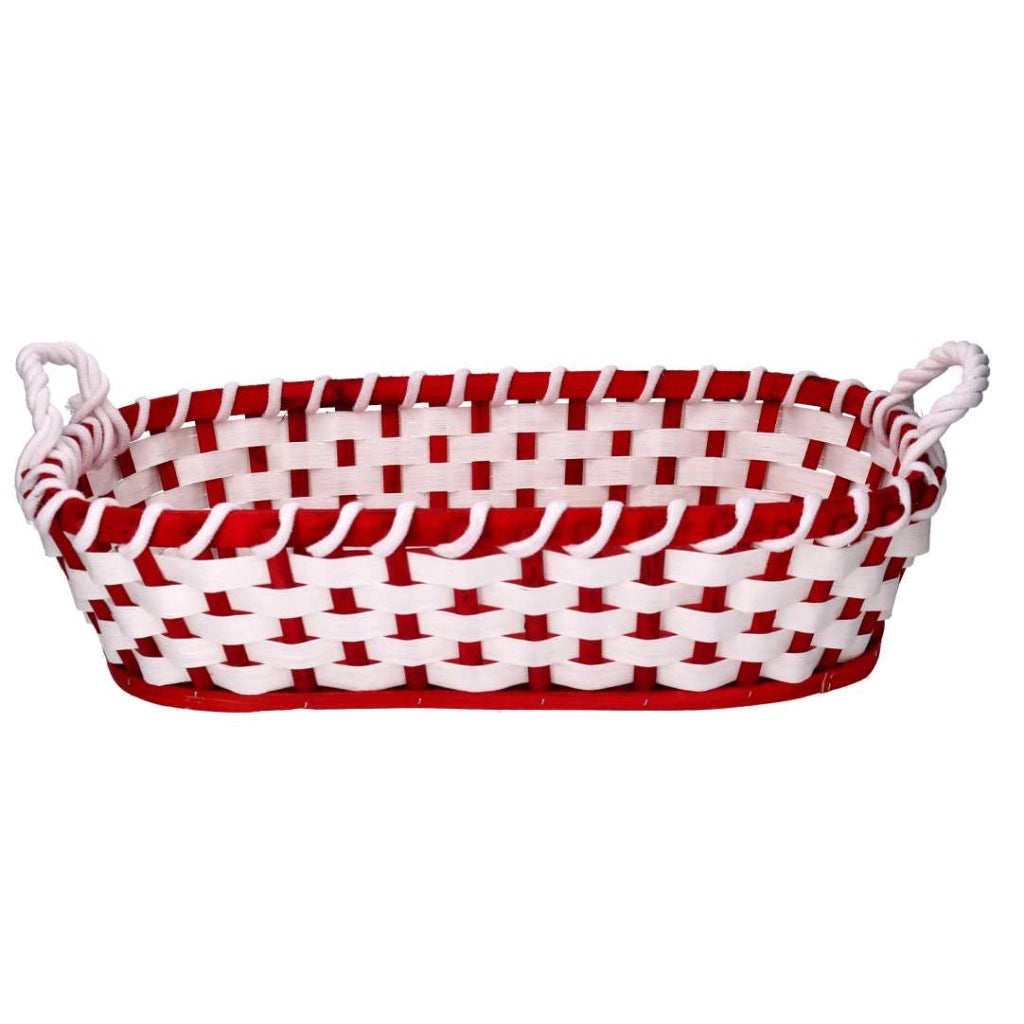Cesta vimini rosso ovale cm45x35h12