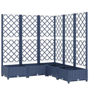 Fioriera | Cassetta per fiori | Vaso Giardino e Graticcio Grigio Blu 120x120x121,5 cm PP