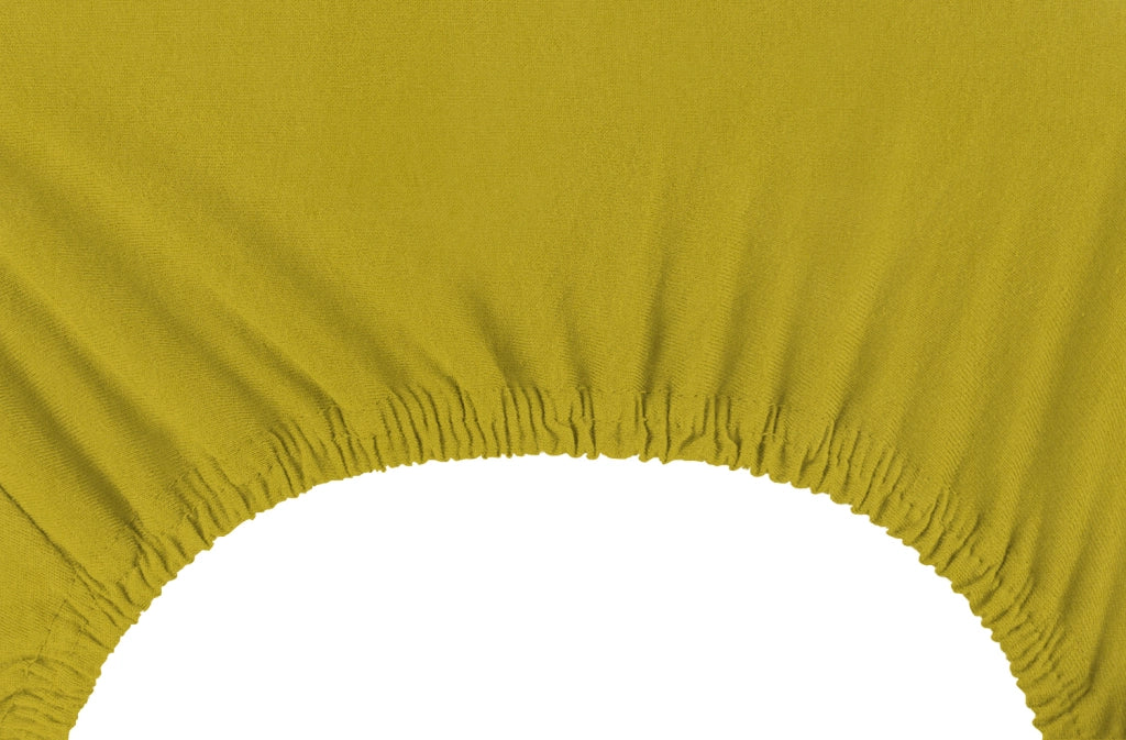 Lenzuolo Sotto Con Angoli Elastici 100% Puro Cotone  Giallo - Una piazza e mezza