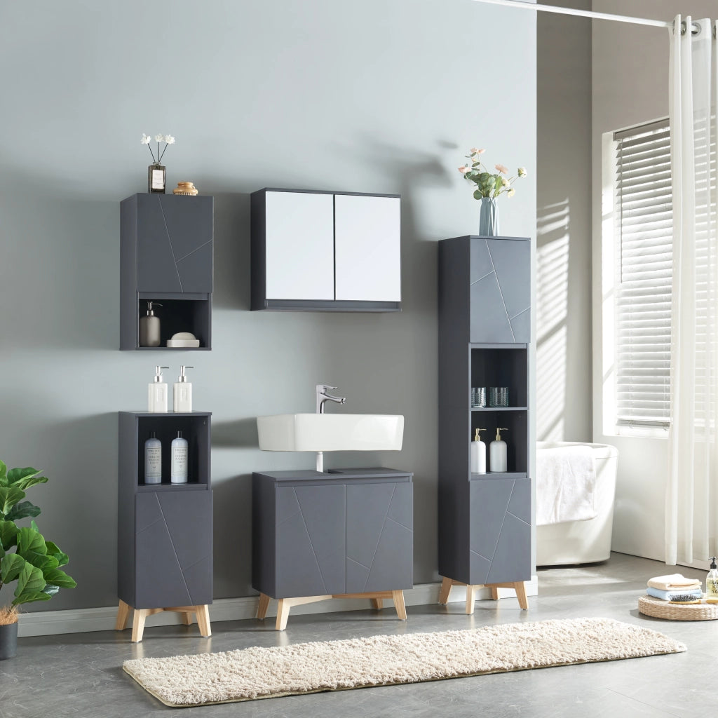 Armadietto da Bagno Overath 86 x 30 x 30 cm [en.casa]