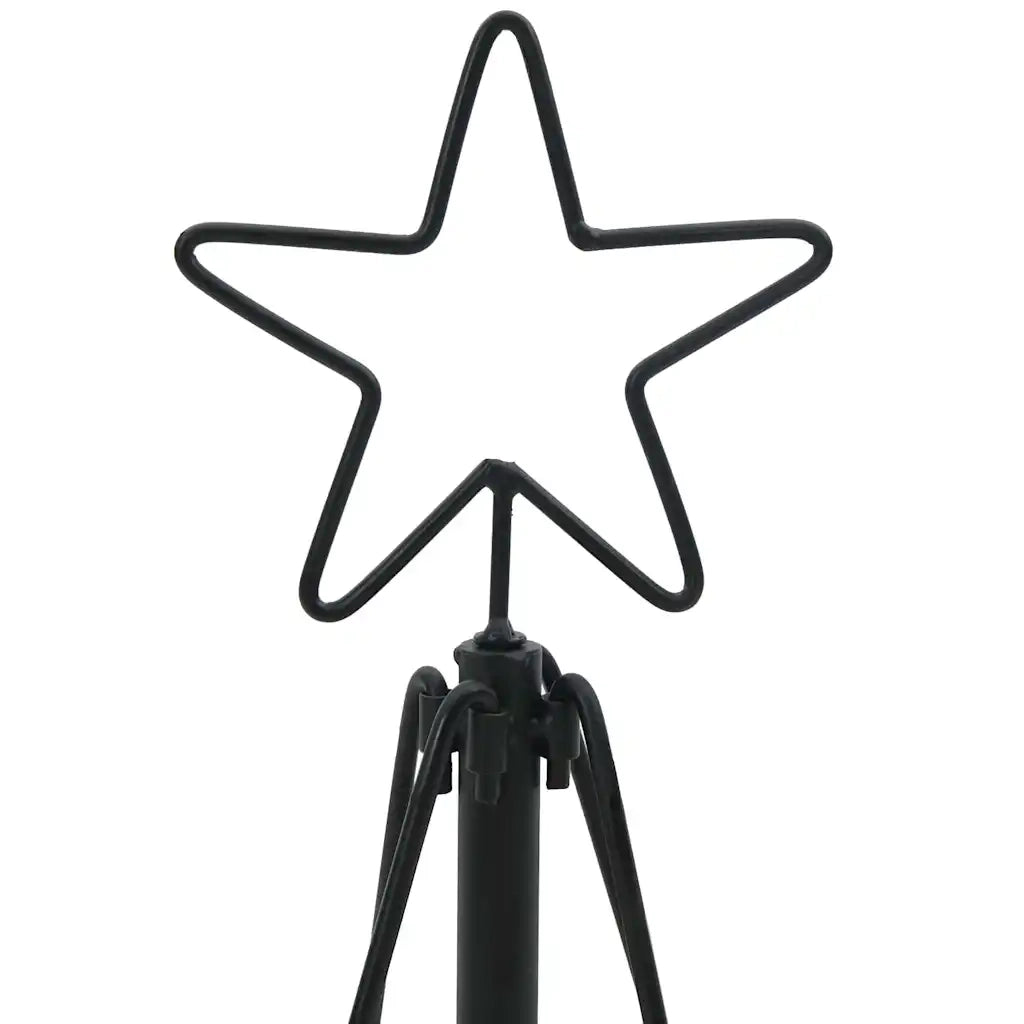 Albero a Cono di Natale con supporto Nero 126 cm Acciaio 42019159