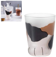 Tazza con Disegno Gatto - Tazza di Vetro - Resistente al Calore - 300ml - 7,5 x 10 cm - Ideale per Caffè e Latte