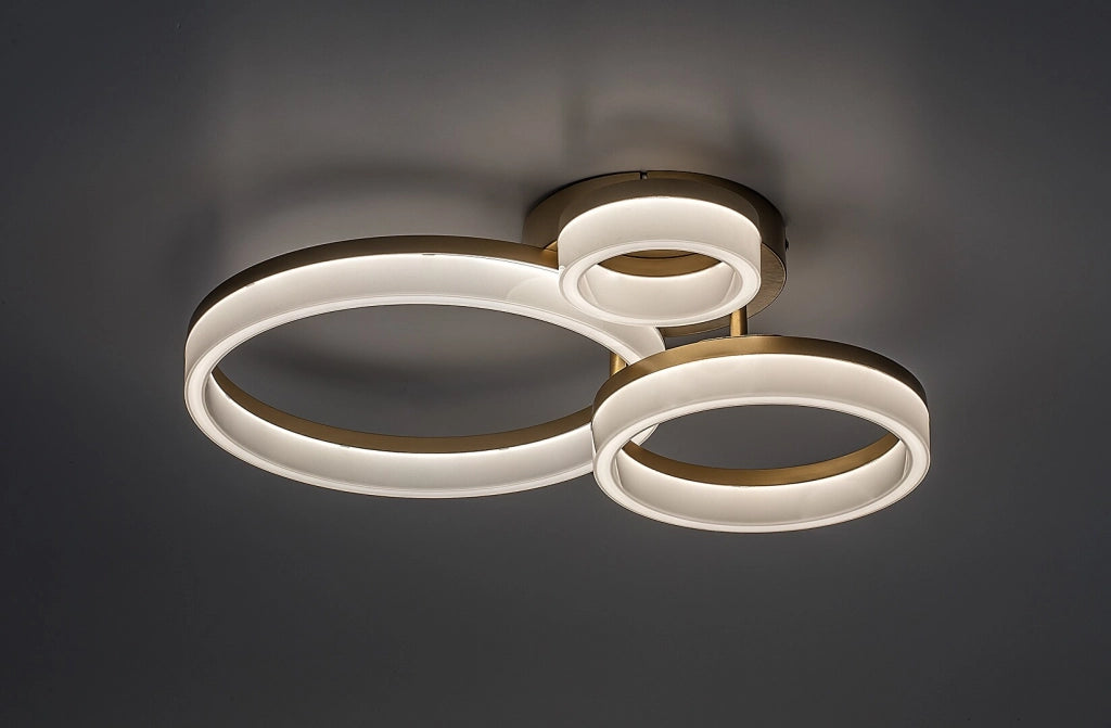 Plafoniera LED moderna oro anelli CCT 24W Rabalux Amilia