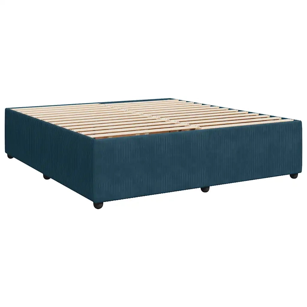 Giroletto a Molle con Materasso Blu 200x200 cm in Velluto 3290146