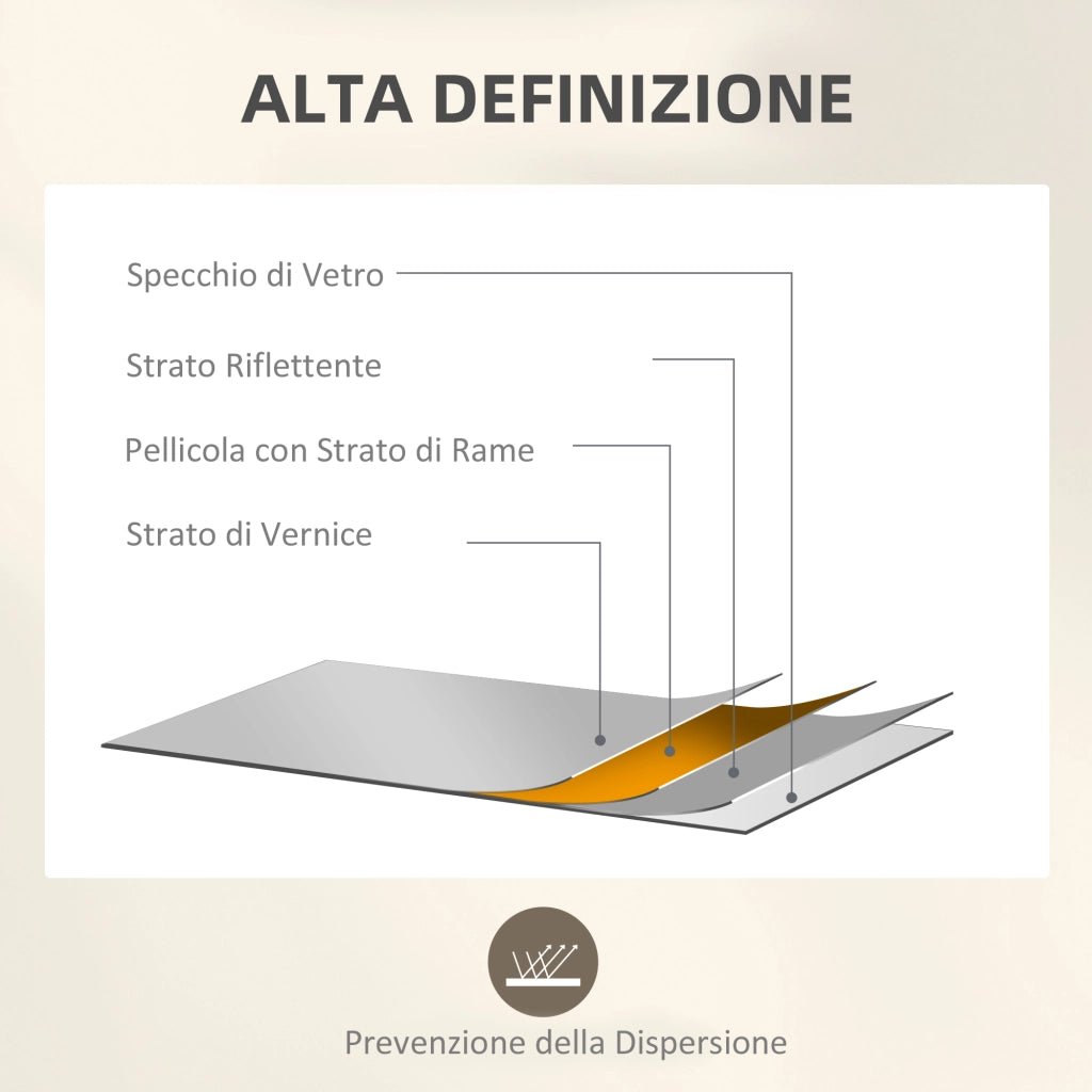 Specchio da Parete con Cornice ¨C zephmum ¨C Nero 90x60 cm