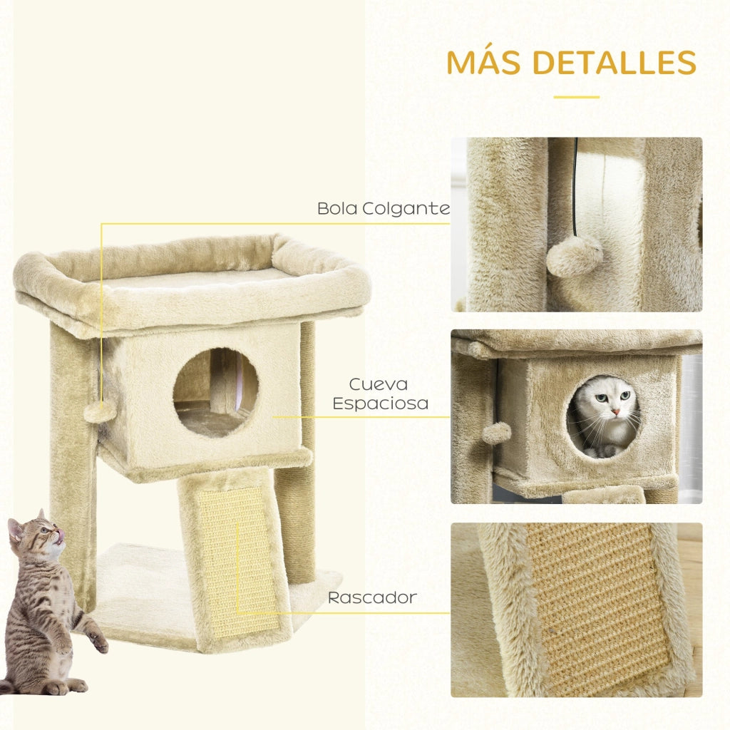 Tiragraffi Albero per Gatti con Rampa e Cuscino ¨C Minimal ¨C 40x40x57 cm