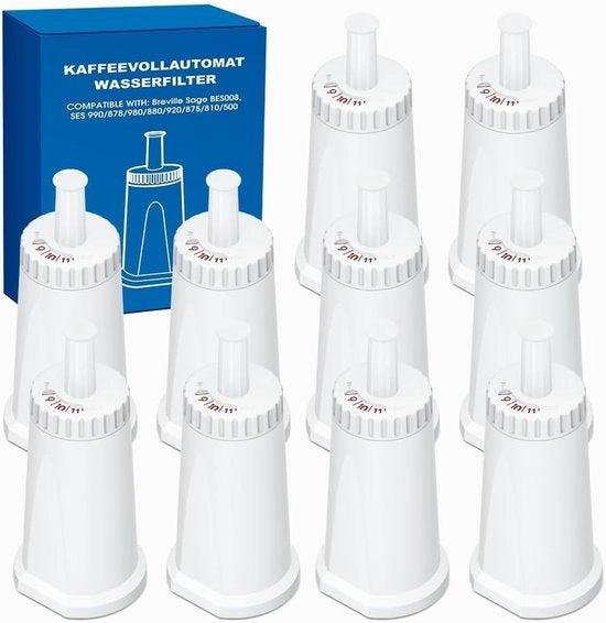 Filtro per acqua 10 pezzi - Sostituzione per macchine da caffè - Miglioramento del sapore del caffè - Filtrazione avanzata - Senza BPA - Carbone attivo a base di conchiglie di cocco - Filtro per caffè