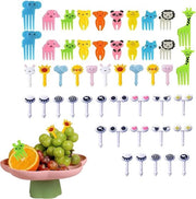 120 pezzi di forchette colorate per frutta per bambini - forchette per snack mini per feste, compleanni e tè