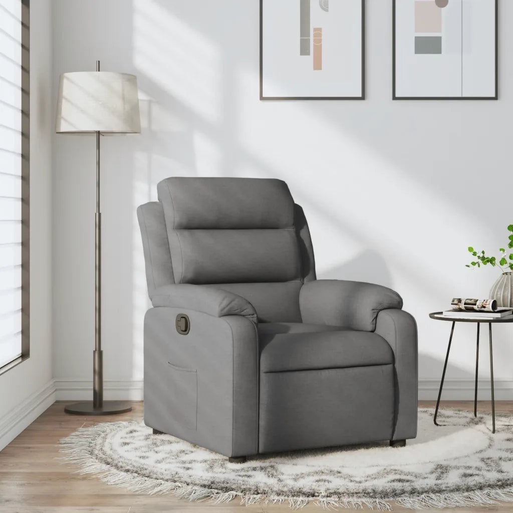 Poltrona reclinabile in tessuto grigio scuro 3205721