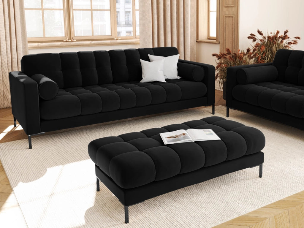 Cosmopolitan Design - Divano "Bali" 4 posti in velluto nero 