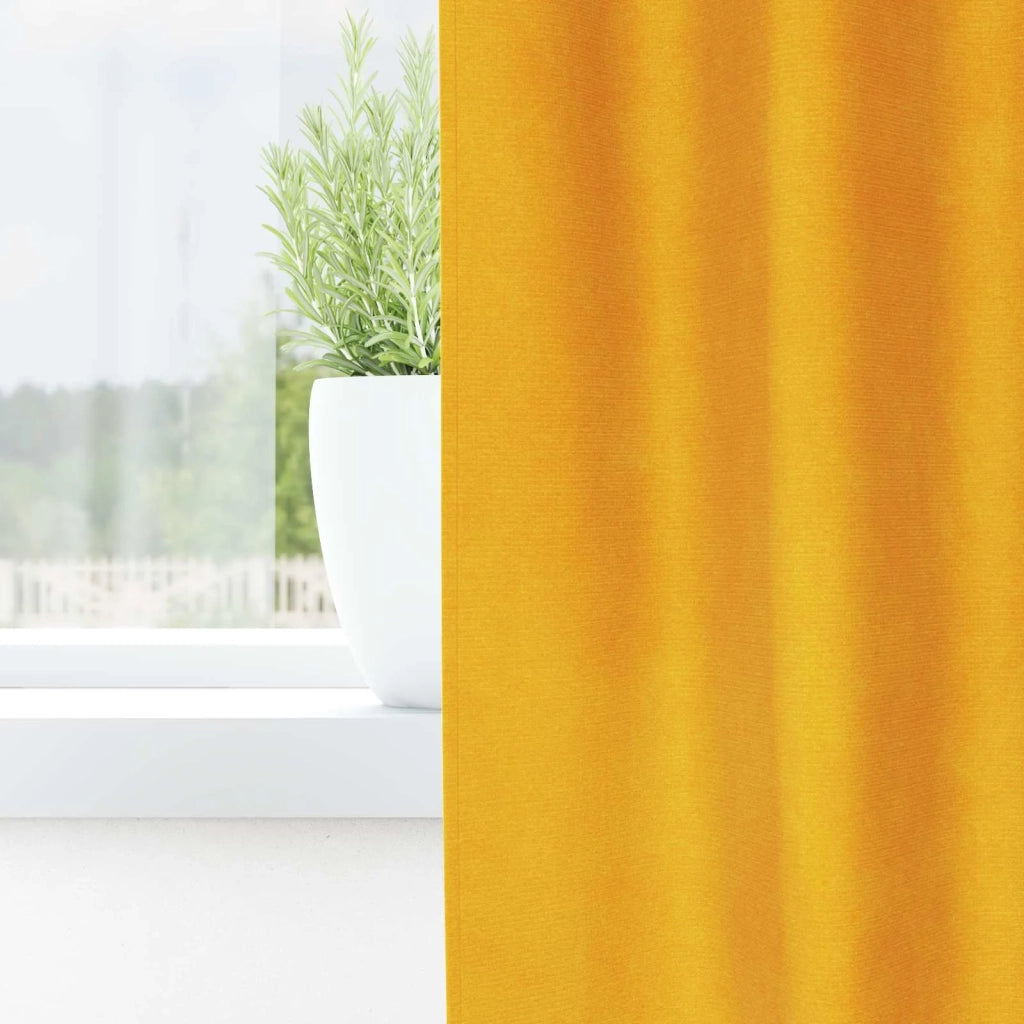 Tende Oscuranti | Tende Blackout 2 pz Giallo senape 140 x 245 cm Velluto