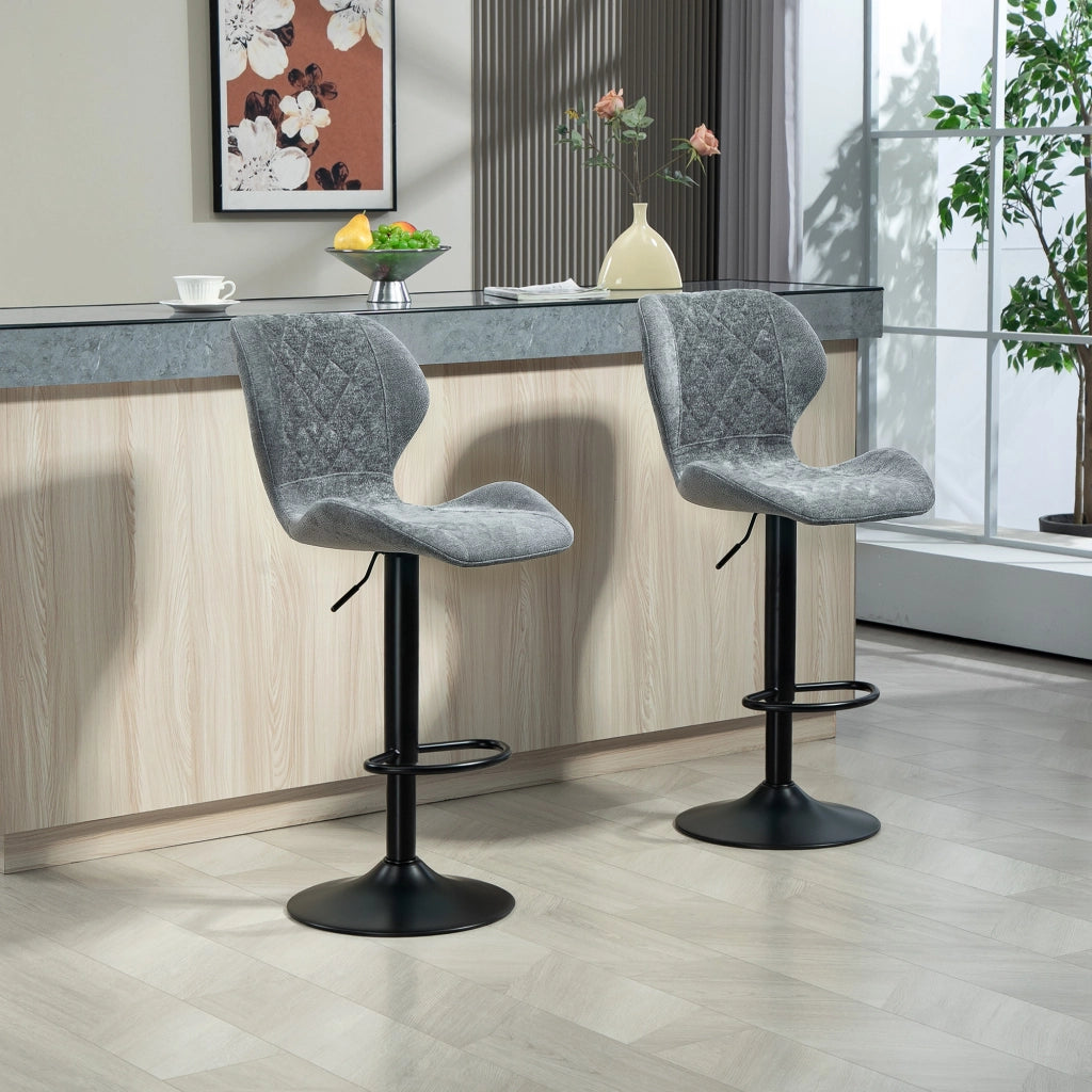 Sgabelli da Bar Regolabili in Altezza con Schienale ¨C Minimal ¨C Grigio