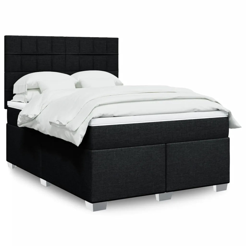 Giroletto a Molle con Materasso Nero 140x200 cm in Tessuto 3290513