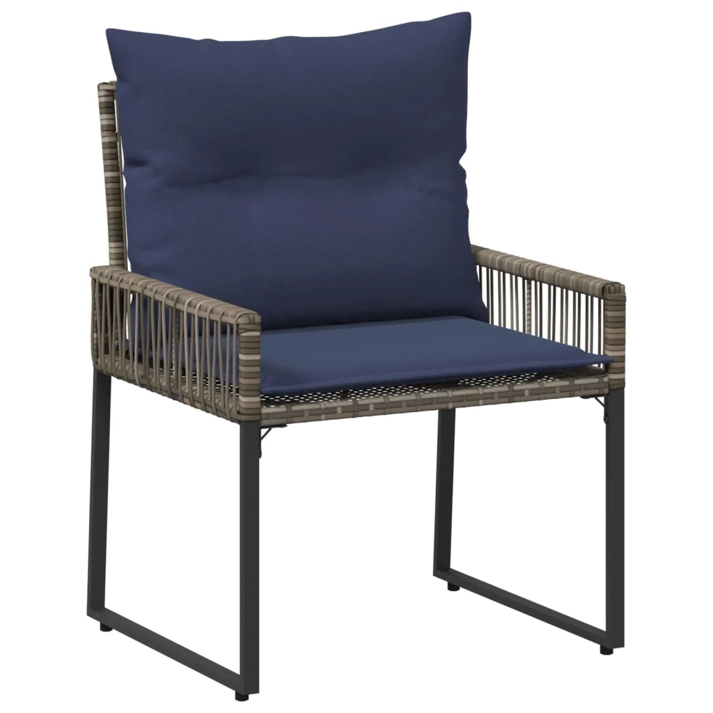 Set di Mobili da Esterno 7 pcs Grigio e Blu Navy polyrattan 42025158
