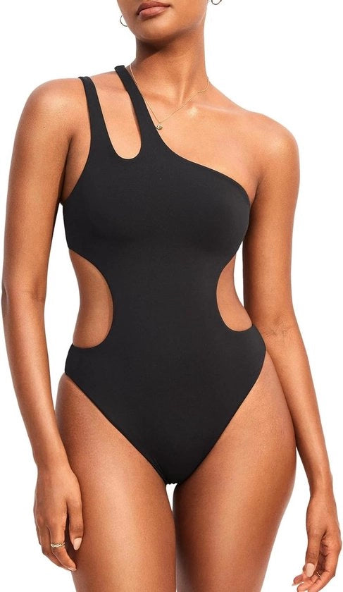 Costume da bagno unico per donne con taglio sexy a una spalla