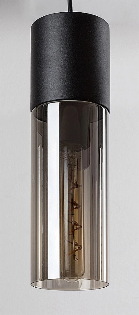 Lampada a sospensione Rabalux Ronno 3xE27 nera fumé
