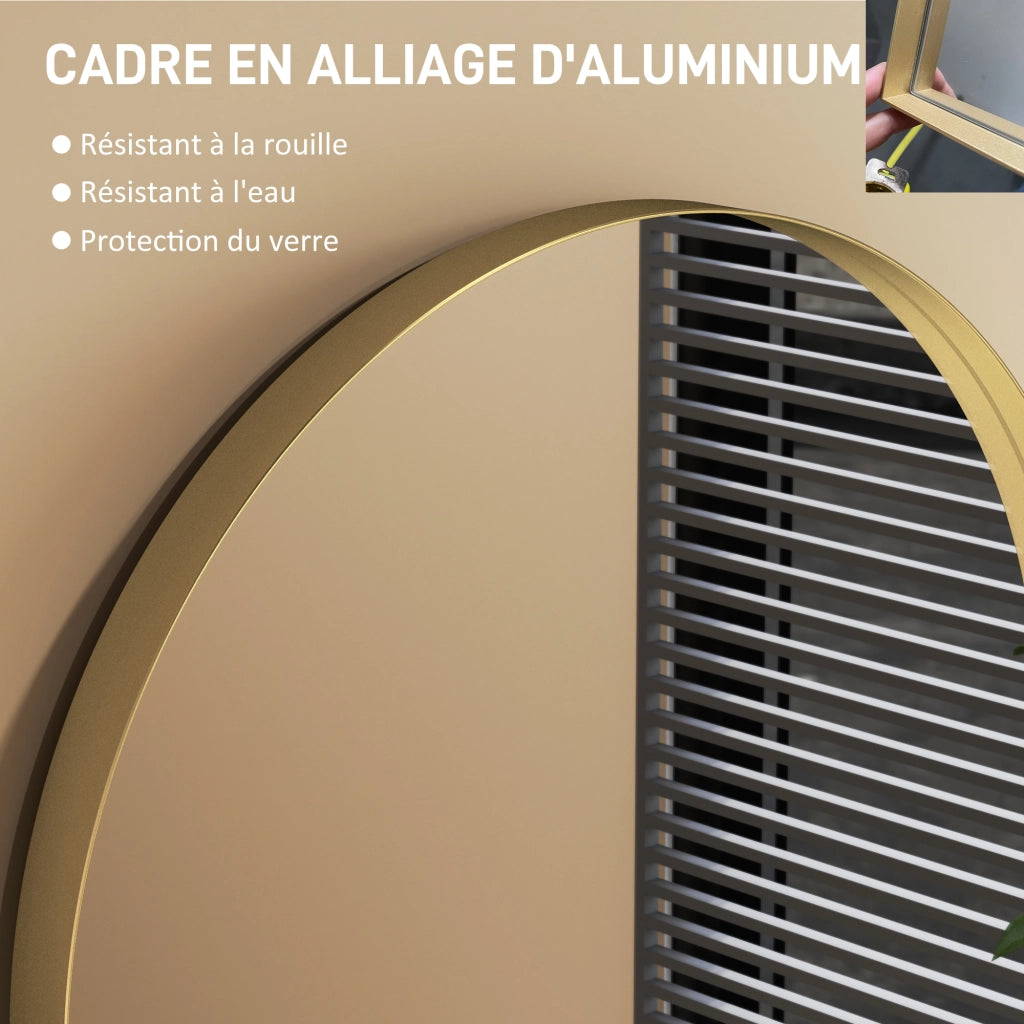 Specchio da Bagno con Cornice in Alluminio ¨C Minimal ¨C Oro 50x70 cm
