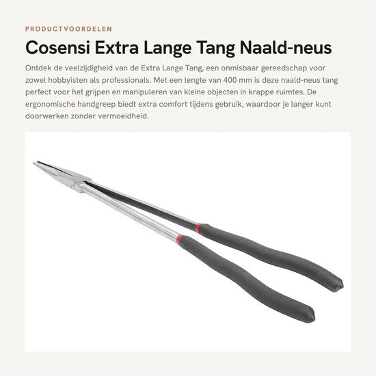 Tang extra lungo - 400mm - Manico ergonomico - Strumento per lavori di precisione - Adatto per entusiasti e professionisti