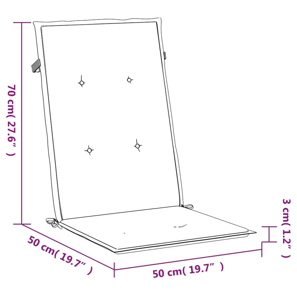 Cuscini per Sedie 4 pz | Cuscini per sedie Blu 120x50x3 cm in Tessuto