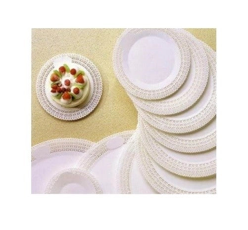 Set 5 Pezzi Vassoio Trinato Tondo Bianco 39 cm