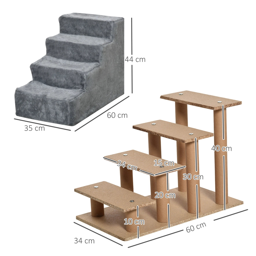 Scala per Cani 4 Gradini ¨C Minimal ¨C 60x35x44 cm Grigio