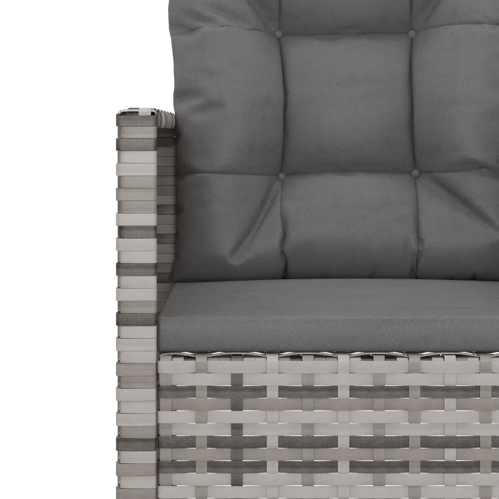 Panchina da Giardino | Panca da Giardino con Cuscini Grigia 105 cm in Polyrattan