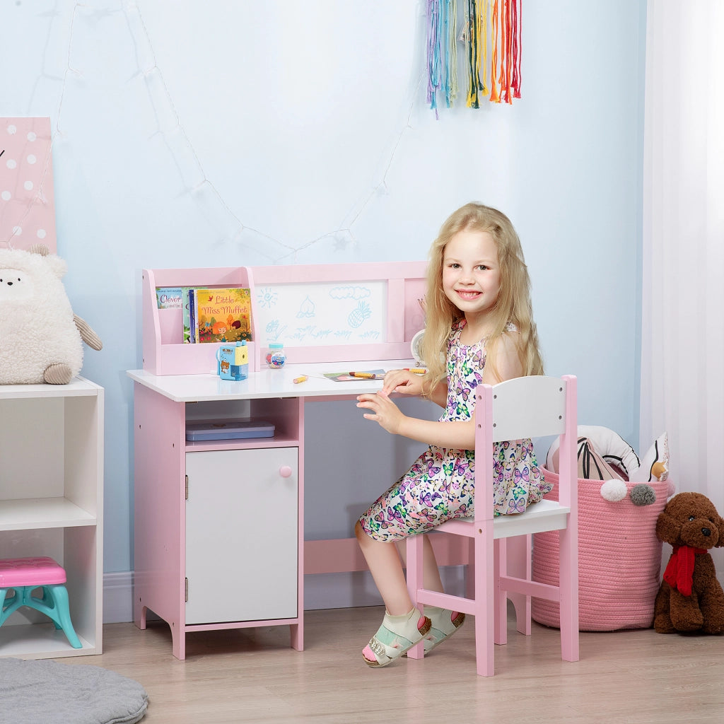 Scrivania Bambini con Sedia e Organizzatore ¨C Minimal ¨C 90x45x85 cm Rosa