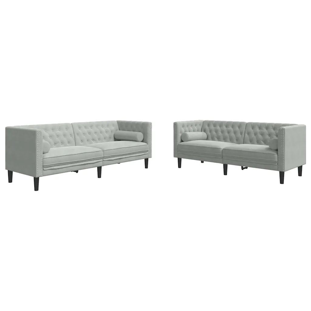 Divano per Soggiorno 2 pcs Grigio chiaro 194 x 74,5 x 70,5 cm 3385864