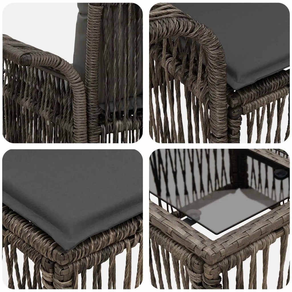 Set Divano da Giardino 4 pcs Grigio polyrattan 3434750