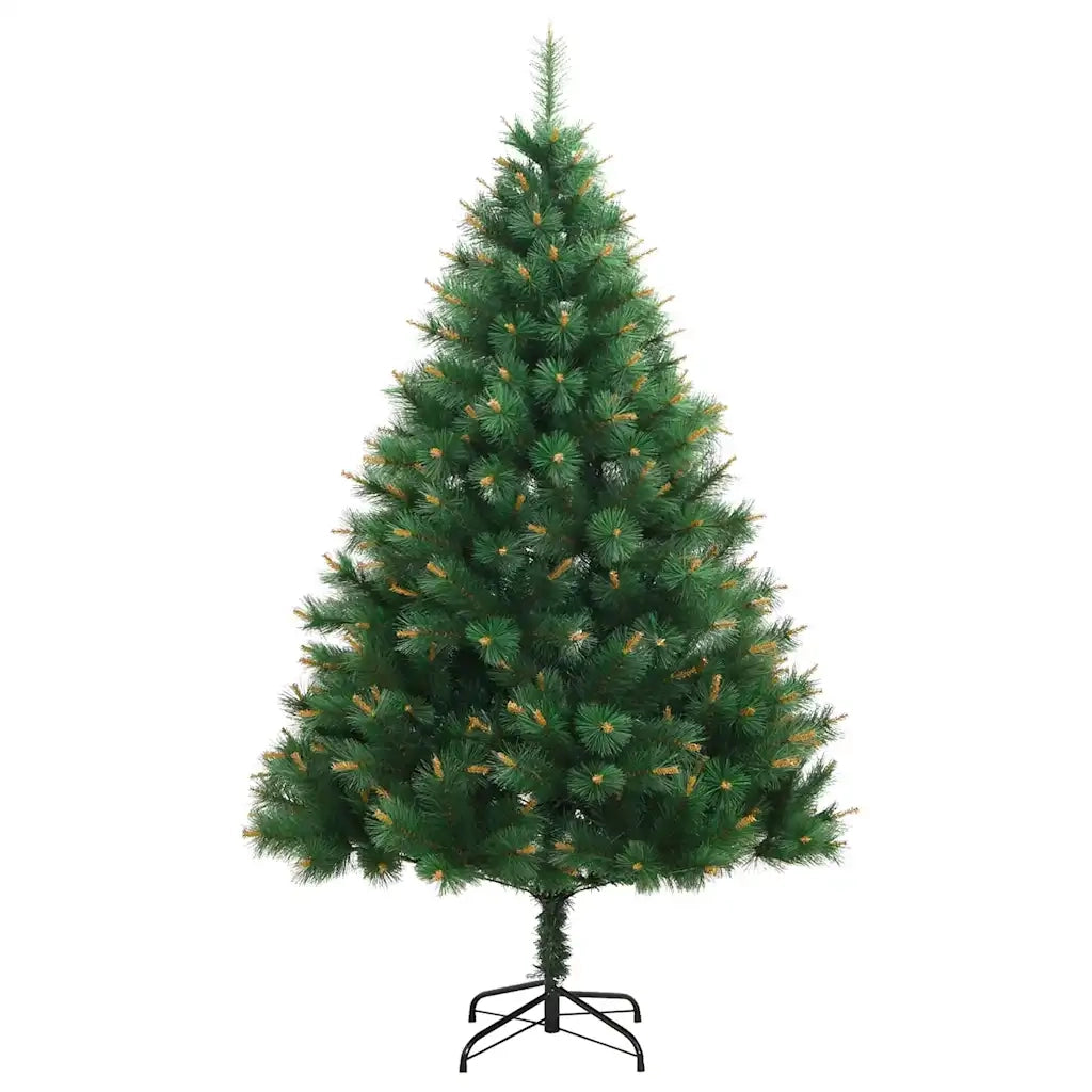 Albero di Natale Artificiale Incernierato-Albero Natalizio con Base 180 cm 545958