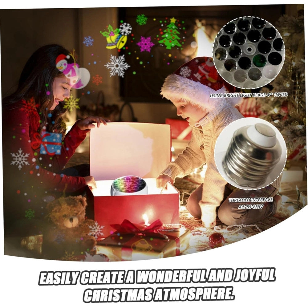 Trade Shop - Proiettore Luci Rotazione Automatica E27 Da 4w Per Esterni Decorazioni Natalizie -