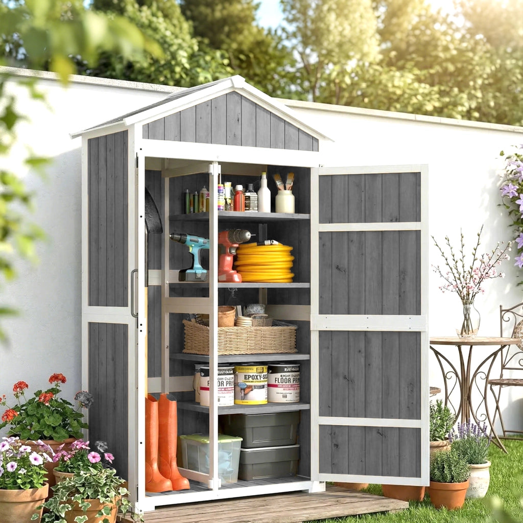 Armadio da Giardino ¨C Minimal ¨C Grigio 105x55x179cm