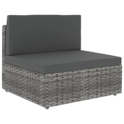 Set Divani da Giardino 14 pz con Cuscini in Polyrattan Grigio 3067188